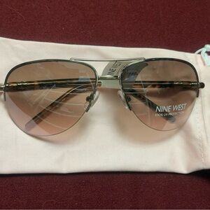 Nine West Brown Aviator Sunglasses